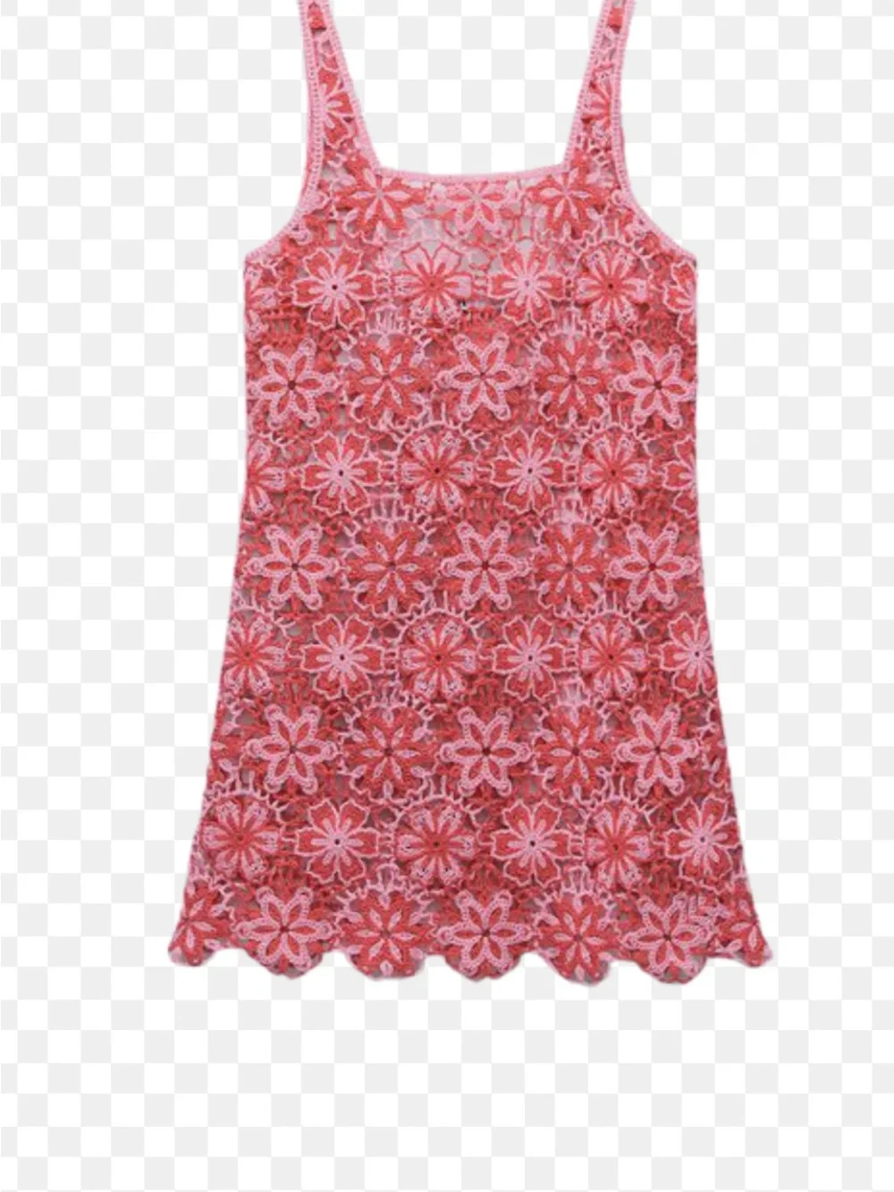 Zara Pink Floral Lace Tank Dress - Picture 1 of 1